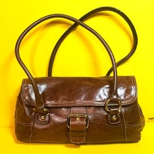 Vintage Giani Bernini Shoulder Purse Brown Leather Handbag CLEAN